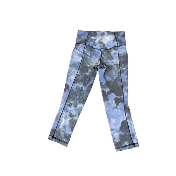 Athleta Cloud Blue and Grey Capri Stripe Side Pocket - Picture 3 of 8